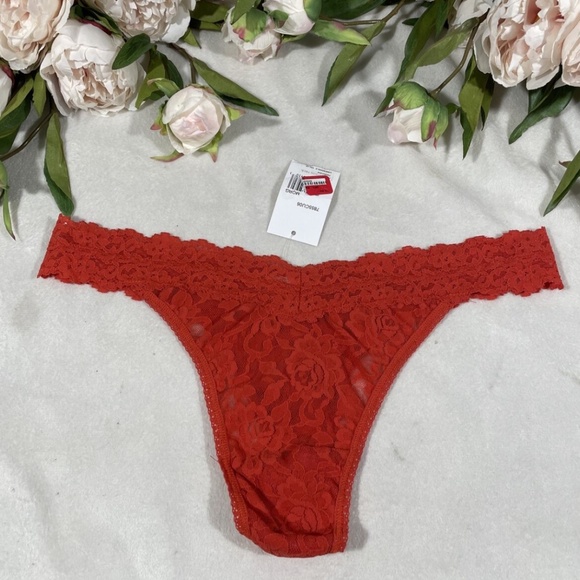 NWT Hanky Panky (4811) Lace Original Rise‎ Thong in Orange MORG [SZ O/S ] - Picture 1 of 11
